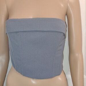Gray Strapless Corset Top